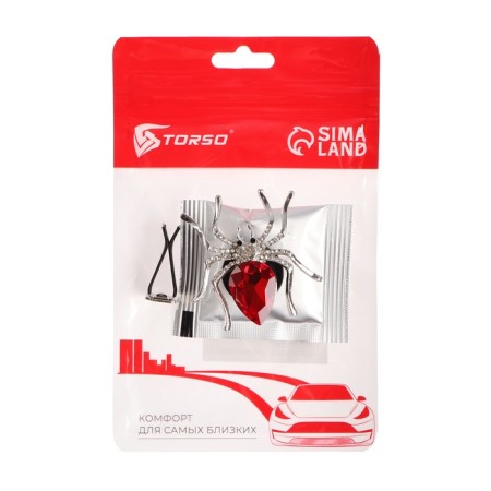 Decoration in a car deflector, spider, flavor, 5.4 × 5.4 cm, red-2