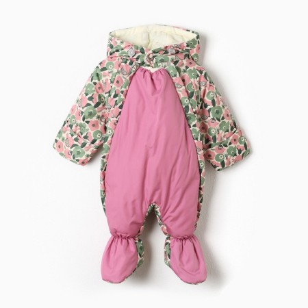 Demicine-zone overalls for a girl, milk/flowers, height 62-68 cm