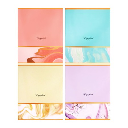 A notebook of 96 sheets in the Calligrata cage "Marble with a strip", cover coated cardboard, glossy lamination, block offset mix
