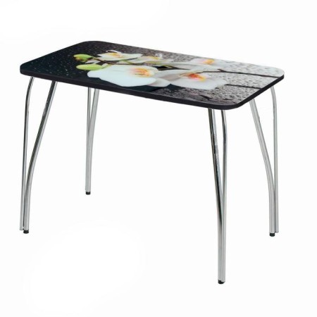 Rectangular table with FP orchid white, 1000x600x777, glass/underfloor seagull