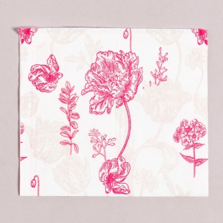 Paper Napkins "Flowers", 60 pcs in a bag, 3 layers-1
