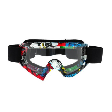 Glass-mask for motorcycle driving, transparent glass, bomber, OM-28