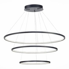 Suspension lamp ST LUCE. ST603.443.114. 1x114 W, LED, 4000K, 7410 LM, 80x80 cm, black color