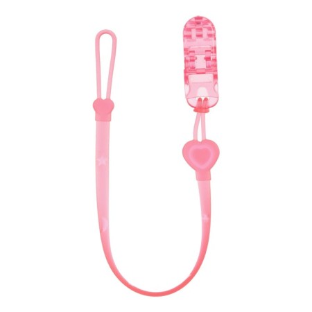 Holder for the nipple - dummy "heart", silicone, pink color-2