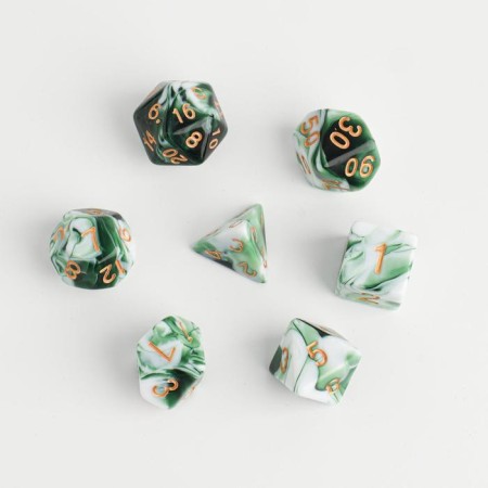 Cubes set for D&D (Dungeons and Dragons, DND), series: D&D, "Game time. Marble", 7 pcs-1