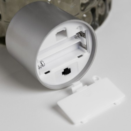 Silver LED candle, 6 × 8 × 6 cm, plastic, batteries AAAX2 (not complete), glow warm white-2