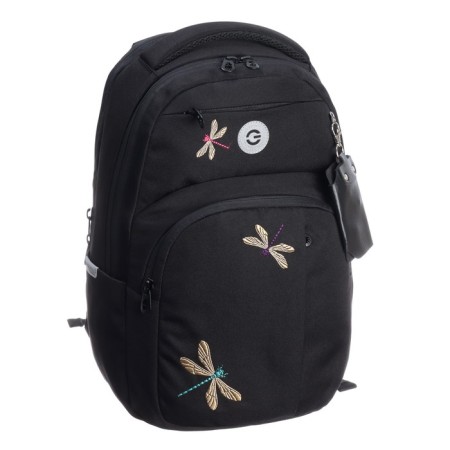 Youth backpack 43 x 27.5 x 16 cm, Grizzly, ergonomic back, laptop compartment, black-1