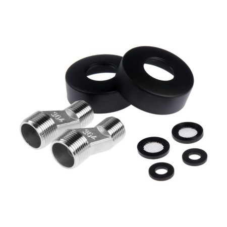 Accoona A71300F bath mixer, single -leaf, pour 300 mm, shower set, black-6