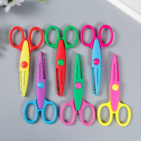 Scissors embossed "Flower", (set 6 pcs) 13 cm-9