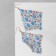 Hanging “rhombus” chain mail, flowers, pink-blue color, 9 cm