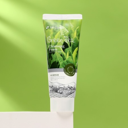 Cleaning foam for washing 3W Clinic, green tea, 100 ml-1