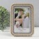 Photo frame plastic 10x15 cm "Golden pearls and rhinestones" Rounded angles 12.5x17.5 cm