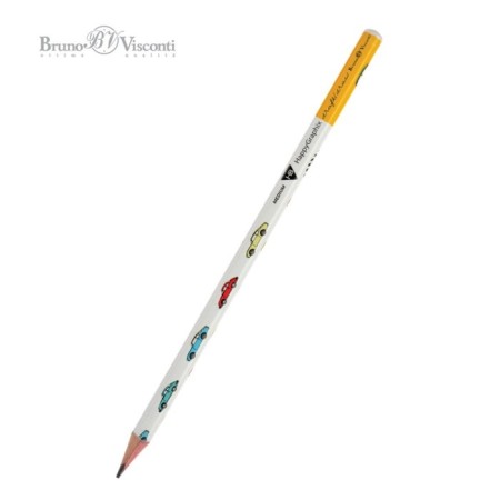 Chernographic pencil 2.0 mm Happy Graphix "multi -colored machines", hv, three -sided