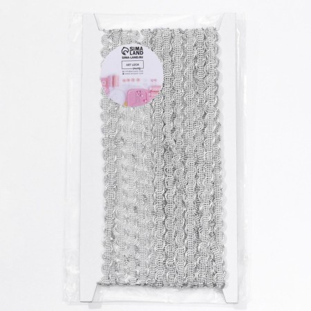 Decorative braid “Wave”, 9 mm, 10 ± 1 m, silver color-2