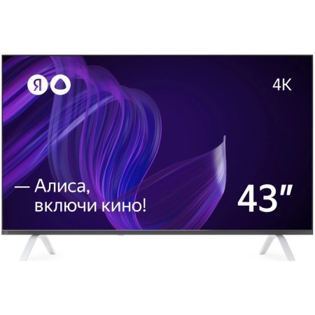 TV Yandex YndX-00071, 43 ", 3840x2160, DVB-T2/C/S2, HDMI 3, USB 2, Smarttv, Black