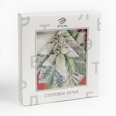 Set of Ethel "Christmas Wreath": a tablecloth 110x150 cm, with VGMO, salf. 40x40 cm - 4 pcs-8