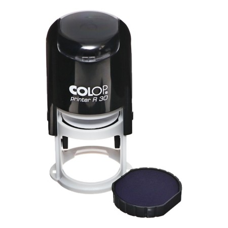 Equipment for round printing automatic COLOP Printer R30, diameter 30 mm, with a lid, black body-2