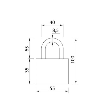 Locking castle, type 8, 9x60 mm, powder coating-1