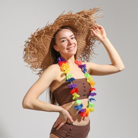 Hawaiian necklace "Double Flower"
