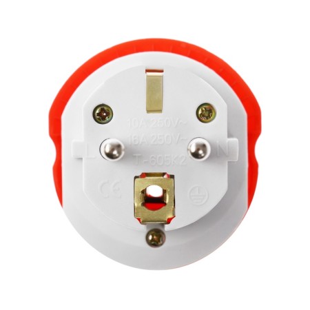 Universal adapter 16a, with salary, 220 V, red, flush into the outlet-2