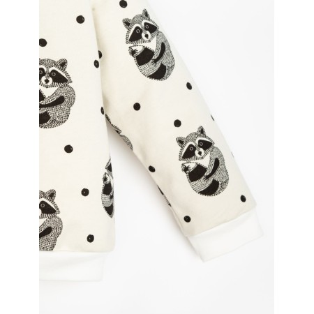 Kit: sweatshirt and pants crumb I am “raccoons”, white color, height 86-92 cm-8