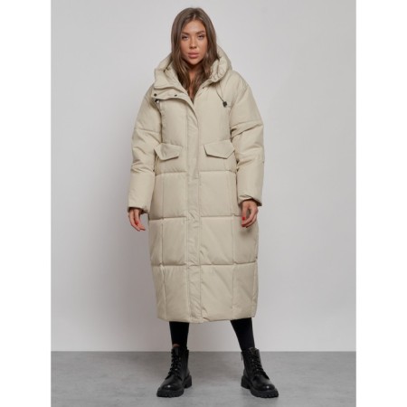 Coat insulated winter female, size 44, color light-beige