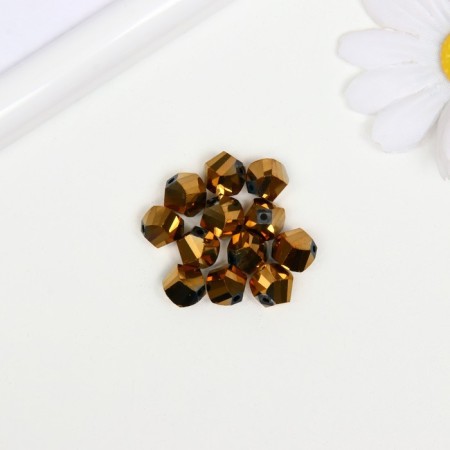 Busy glass, 10 mm, 12 pcs. gold