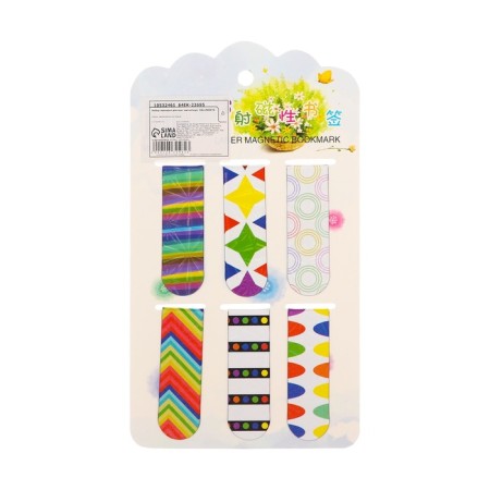 A set of magnetic bookmarks for books 6 pieces abstraction 60*19mm mix Calligrata-5
