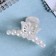 Hair crab "White Fog" butterfly in beads, 7 cm, white