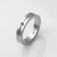 Xuping halo ring, white color in silver, size 16