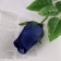 Flowers artificial "Rose Botton velvet" 43 cm, (bud-H-7cm) blue