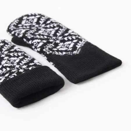 Double female mittens, black color, river 18-2