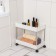2-tier eve on wheels, 40 × 13 × 31 cm, white color