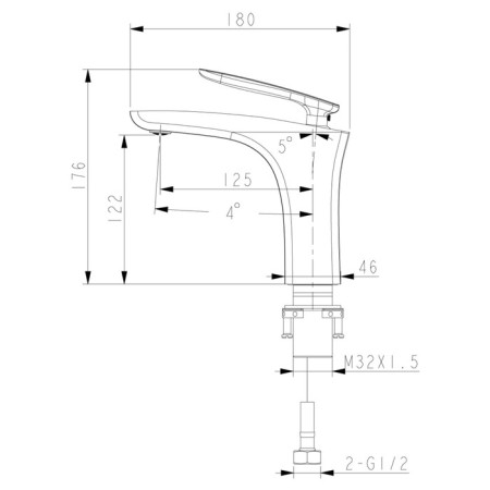 LEMARK LM6806C washbasin mixer, monolithic, chromium color-2