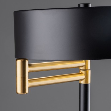 Freya FR4008TL-02BBS IZZA, 390x490 mm desktop lamp, E14, 2x60W, black color and brass-5