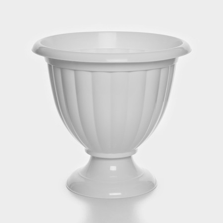 Street Kashpo on the leg "Jasmine", 18 l, white color-1