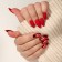 Patch nails, 12 pcs, with glue plates, almonds, red