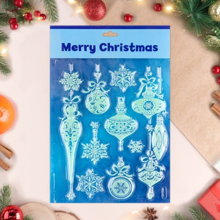 Stickers on the windows "New Year" Christmas tree decorations, 27 x 18 cm-1