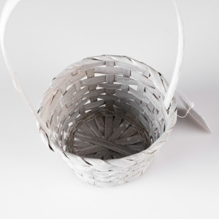 Wicker basket, bamboo, d13xh9.5/28 cm, gray-1