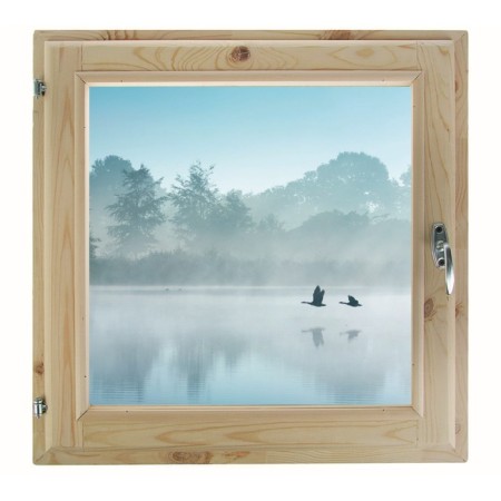 Window 60x70 cm, "fog over the river", single -chamber double -glazed window, seal, needles