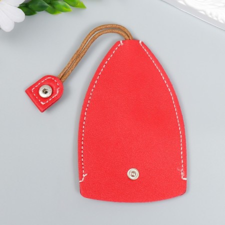 Tail of the leatherette to the hidden "watermelon" red 11.5x7.5 cm-3