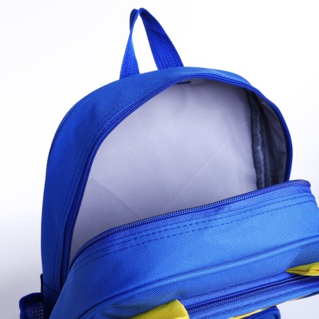 Baby backpack on lightning, 2 outer pockets, blue/yellow color-4
