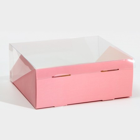 Confectionery box with PVC lid, packaging, "pink", 25 x 22.5 x 10 cm-3