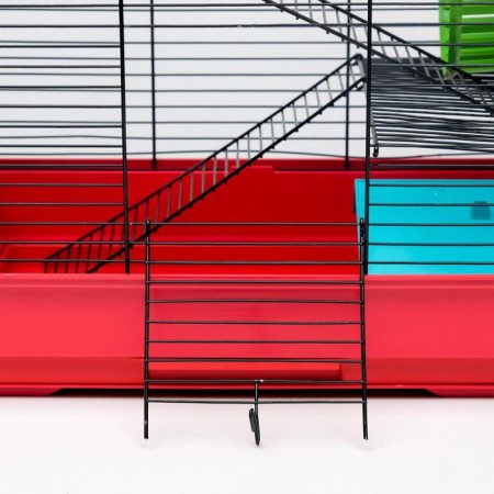 The cage for rodents "Pigzon" No. 5, with 3 floors, equipped, 41 x 30 x 58 cm, ruby-7