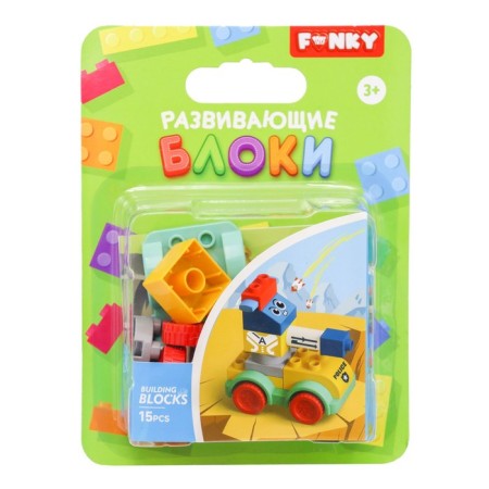 Constructor Children's Funky Toys "Little Tank", with large blocks, 15 parts-1