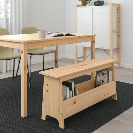 Barks with a storage department Perjohan, 100x25x45, Massive Pine-8