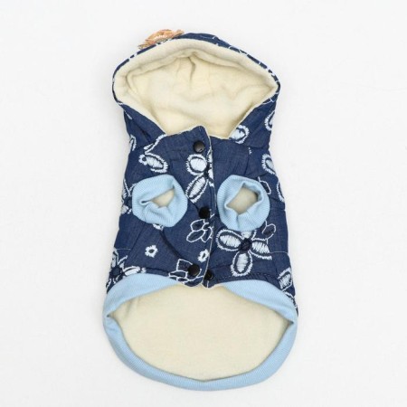 Jacket for dogs with flowers, XL (DS 35 cm, Osh 32 cm, og 49 cm), dark blue-8