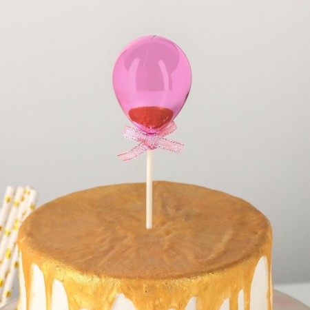 Topper for the Cake "Shar", 19 × 5 cm, pink color