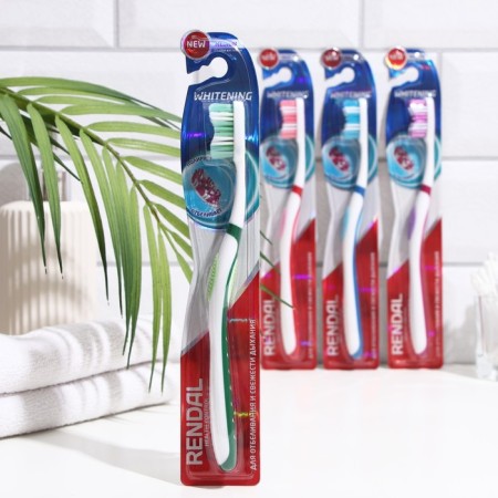 Rendall Whitening toothbrush, average stiffness, mix, 1 pc.