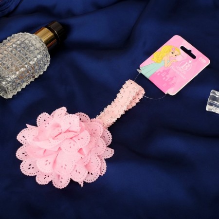 Hair bandage "lace" peony, 15x1.8 cm, pink-1